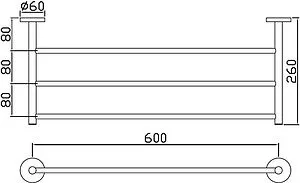 Полка для полотенец Jaquar Continental хром ACN-CHR-1181FS, 2
