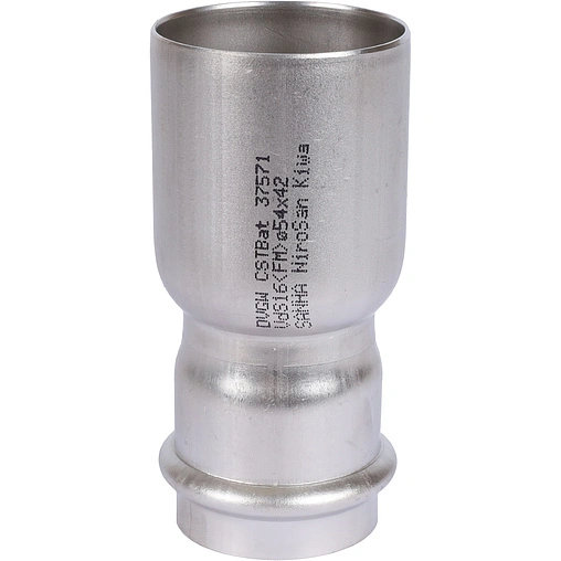 Муфта пресс редукционная однораструбная 54мм x 42мм Sanha NiroSan 9243 692435442 Муфта пресс редукционная однораструбная 54мм x 42мм Sanha NiroSan 9243 692435442