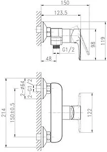 Смеситель для душа Cersanit Cersania хром 63032 Смеситель для душа Cersanit Cersania хром 63032, 2