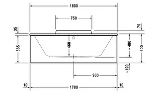 Ванна акриловая Duravit DuraStyle 180x80 700298000000000 Ванна акриловая Duravit DuraStyle 180x80 700298000000000, 3