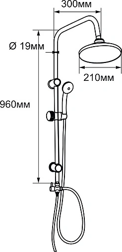 Душевая система без смесителя Aquanet Round хром FS6924