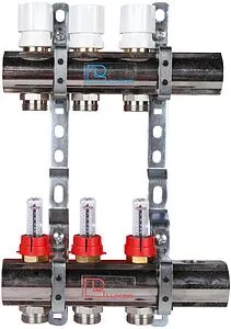 Группа коллекторная с расходомерами 3 отвода 1&quot;в/в x ¾&quot;ек Luxor CD 477/3 15662703N, 1