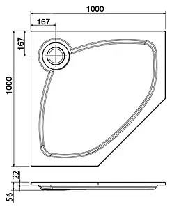 Поддон для душа Cezares Tray P 100 TRAY-S-P-100-56-W Поддон для душа Cezares Tray P 100 TRAY-S-P-100-56-W, 2