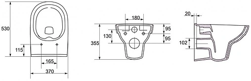 Комплект 6 в 1 Cersanit City New Clean On S-SET-CITYC/LPRO/S-DL/In-Wg-w с кнопкой Intera BU-INT/WHG/GL белый глянцевый