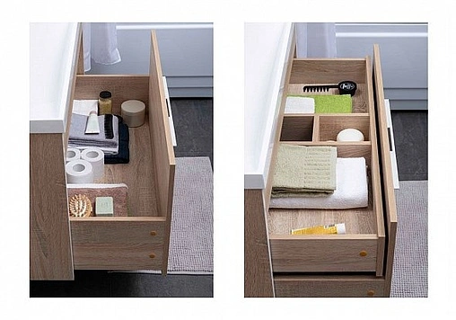 Тумба-умывальник подвесная Aquanet Августа 100 дуб сонома 00210021+00204096