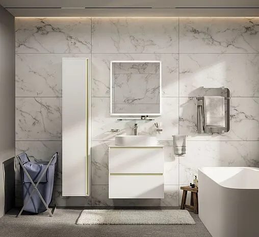 Тумба-умывальник подвесная Allen Brau Activity 70 белый/олива браш 1.34011.WM+