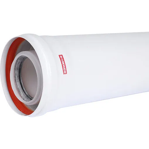 Коаксиальный удлинитель Ø 60/100мм L=500мм (PP) для конденсационных котлов Rommer RCA-8610-000500