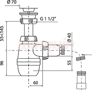 Сифон бутылочный для мойки Wirquin Минор 30718026 Сифон бутылочный для мойки Wirquin Минор 30718026, 2