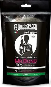 Лён сантехнический (коса) 100г Mr.Bond QuickSPACER 305 5030500100, 1