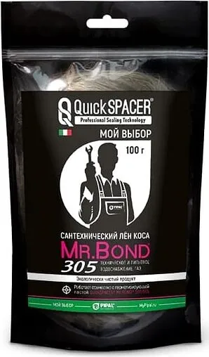 Лён сантехнический (коса) 100г Mr.Bond QuickSPACER 305 5030500100