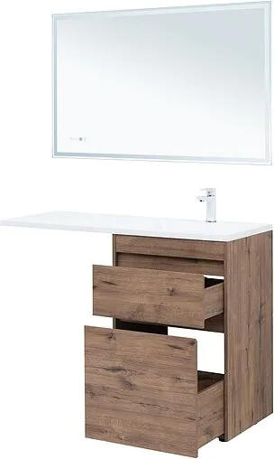 Тумба-умывальник напольная Aquanet Токио 120 R дуб веллингтон 00333648+00235500