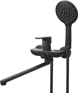 Смеситель для ванны с длинным изливом Gross Aqua Evo чёрный матовый 7121297MB-35F Смеситель для ванны с длинным изливом Gross Aqua Evo чёрный матовый 7121297MB-35F, 1