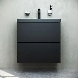 Тумба под умывальник подвесная Am.Pm Gem 60 чёрный матовый M90FHX06022BM, 4