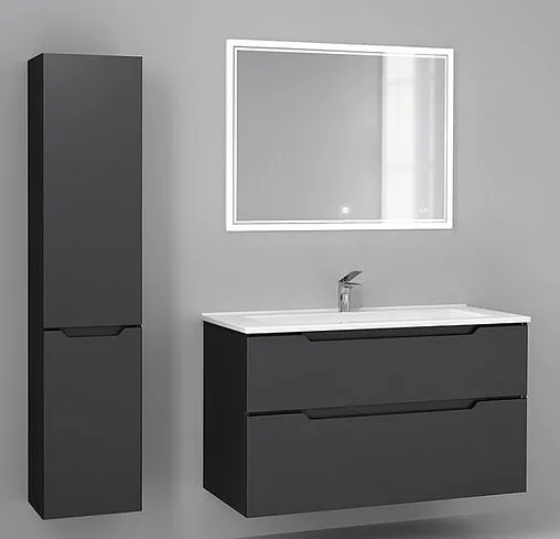 Тумба-умывальник подвесная Jorno Slide 105 антрацит Sli.01.105/P/A+4640021064740 Тумба-умывальник подвесная Jorno Slide 105 антрацит Sli.01.105/P/A+4640021064740