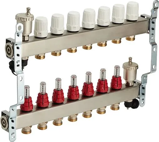 Группа коллекторная с расходомерами 7 отводов 1&quot;в/в x ¾&quot;ек Valtec VTc.586.EMNX.0607