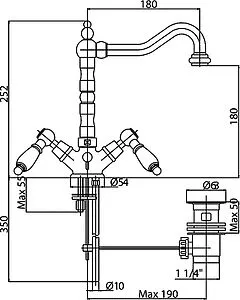 Смеситель для раковины Cezares Diamond хром DIAMOND-LS2-01-Sw, 2