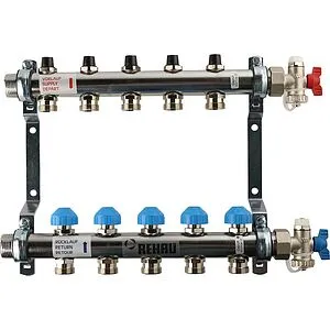 Группа коллекторная без расходомеров 5 отводов 1&quot;н/н x ¾&quot;ек Rehau HKV 12180511001, 1