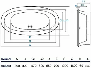 Ванна акриловая Koller Pool Round 180х90 Ванна акриловая Koller Pool Round 180х90, 2