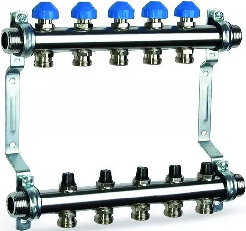 Группа коллекторная без расходомеров 5 отводов 1&quot;н/н x ¾&quot;ек Watts HKV 2010-VA 10012358