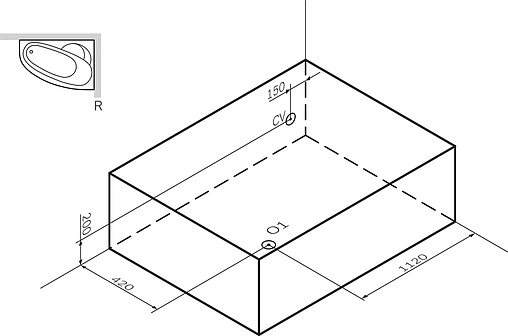 Ванна акриловая Am.Pm Bliss L 160x105