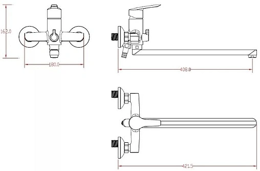 Смеситель для ванны с длинным изливом SMARTsant Лайф хром SM243502AA