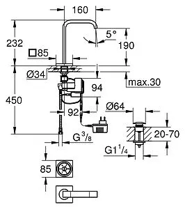 Термостат для раковины Grohe Allure F-digital хром 36342000 Термостат для раковины Grohe Allure F-digital хром 36342000, 2