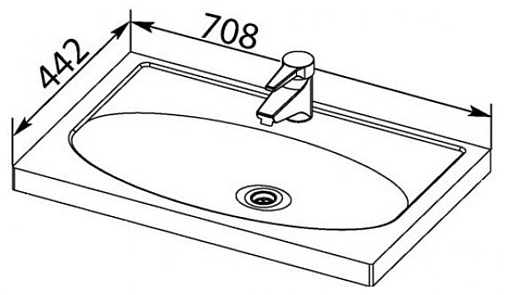 Раковина Aquanet Калипсо70 белый 00185343