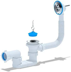 Слив-перелив для ванны Ани Пласт хром E050, 1