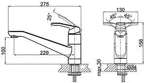 Смеситель для кухни D&K Venice Rialto хром DA1062301, 2