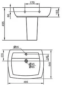 Раковина Cezares Flamingo 50 белый CZR-354, 2