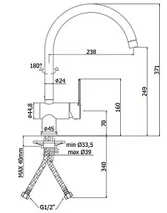 Смеситель для кухни Paffoni Ringo белый матовый RIN180BO Смеситель для кухни Paffoni Ringo белый матовый RIN180BO, 2