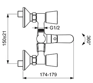 Смеситель для ванны Vidima Quadro хром BA344AA Смеситель для ванны Vidima Quadro хром BA344AA, 3