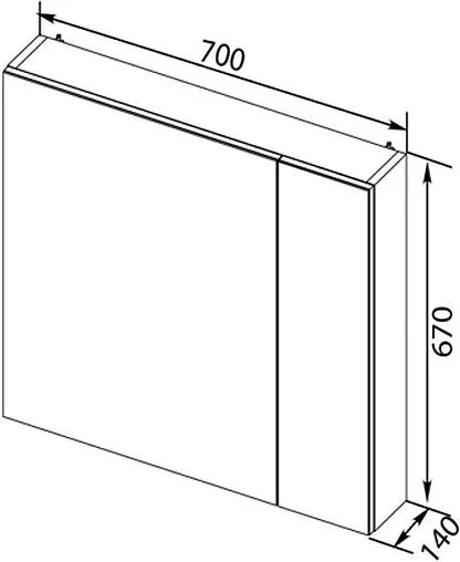 Шкаф-зеркало Aquanet Порто 70 белый 00241748