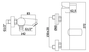 Смеситель для ванны Paffoni Stick хром SK022CR Смеситель для ванны Paffoni Stick хром SK022CR, 2