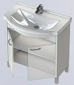 Тумба-умывальник напольная Aquanet Донна 80 дуб светлый 00168931+00168864, 4