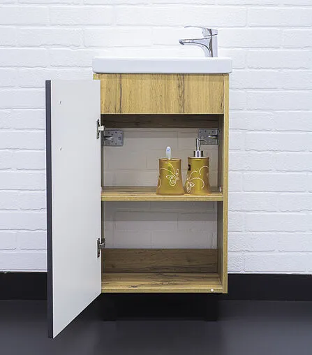 Тумба под умывальник напольный Домино Craft 45 графит/дуб вотан DCr2208T