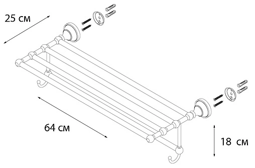 Полка для полотенец Fixsen Bogema gold FX-78515G