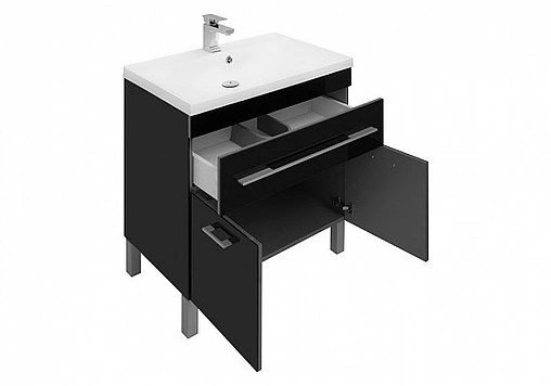 Тумба под умывальник напольная Aquanet Верона 75 чёрный 00182707 Тумба под умывальник напольная Aquanet Верона 75 чёрный 00182707