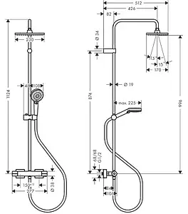Душевая система с термостатом для душа Hansgrohe Vernis Shape 230 1jet EcoSmart хром 26097000 Душевая система с термостатом для душа Hansgrohe Vernis Shape 230 1jet EcoSmart хром 26097000, 2