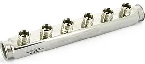 Коллектор распределительный проходной 6 отводов 1&quot;в/в x ¾&quot;ек Uni-fitt 430I4306, 2