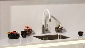 Смеситель для кухни с гибким изливом Osgard Gron Flex никель/белый 84383, 3