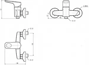 Смеситель для душа Swedbe Ares хром 1920 Смеситель для душа Swedbe Ares хром 1920, 2