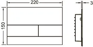 Клавиша смыва для унитаза TECEsquare II 9240848 красный позолоченный сатин, 2