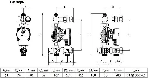 Узел насосно-смесительный с насосом Grundfos UPM3 25-70 130 Uni-fitt Solomix 473U0800