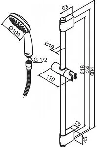 Душевая стойка Damixa Fair Jet хром 765131000 Душевая стойка Damixa Fair Jet хром 765131000, 2