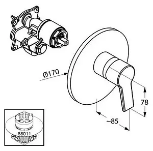 Смеситель для душа скрытого монтажа Kludi O-CEAN хром 387550575 Смеситель для душа скрытого монтажа Kludi O-CEAN хром 387550575, 2