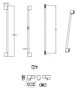 Душевая штанга Ravak Chrome 974.00 хром X07P013 Душевая штанга Ravak Chrome 974.00 хром X07P013, 2