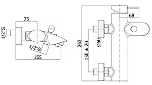 Смеситель для ванны Paffoni Berry хром BR022CR Смеситель для ванны Paffoni Berry хром BR022CR, 2