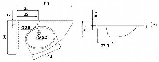 Тумба-умывальник напольная Aquanet Корнер 89 L белый 00158824+00158988