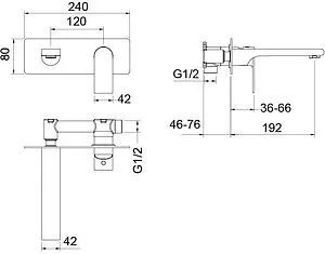 Смеситель для раковины из стены Aquatek Лира хром AQ1413CR, 2